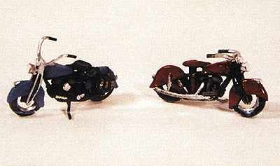 JL Innovative Design 902 1:87 1947 Motorcycles w/Saddlebag Kit (Set of 2)