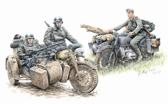 Master Box Models 3548 1:35 German Motorcycle Troops on the Move (4)