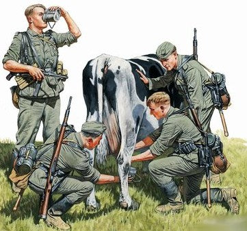 Master Box Models 3565 1:35 WWII Operation Milkman German Infantry (4 & Cow)