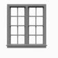 Tichy 8065 HO 180" x 64" 4/4 Double Hung Six Unit Window (Pack of 3)