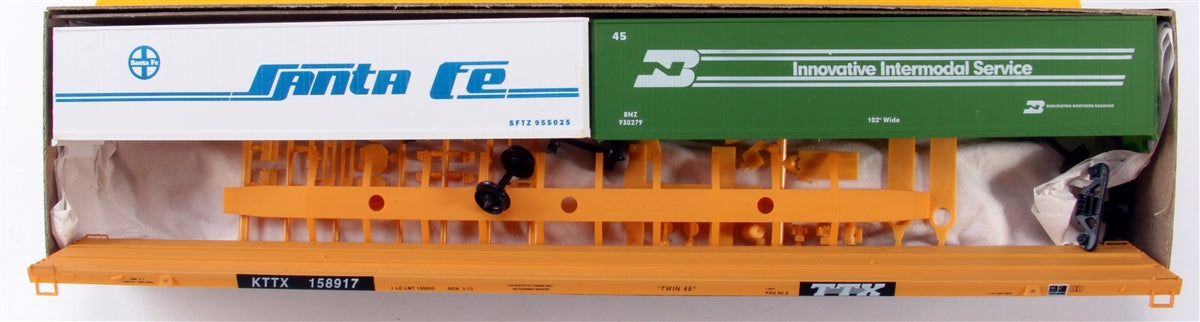 Accurail 9108 HO KKTZ #158917 89' TOFC Piggyback Flat Car w/2 45' Trailers