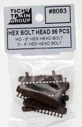 Tichy 8083 HO Hex Head 6" Bolts (96)