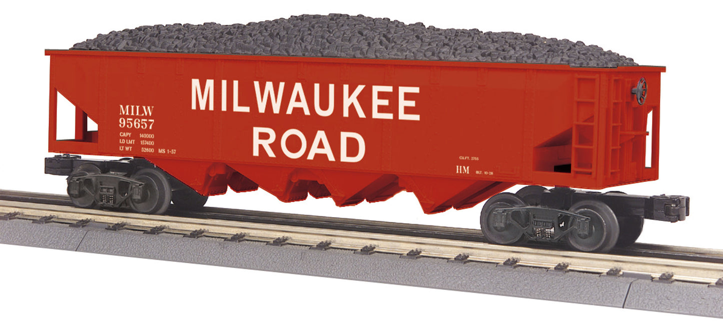 MTH 30-75496 Milwaukee Road O-27 4-Bay Hopper Car