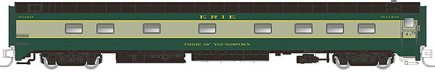 Rapido Trains 504024 N Erie 10-5 Sleeper,Partial Skirting "Pride of Youngstown"