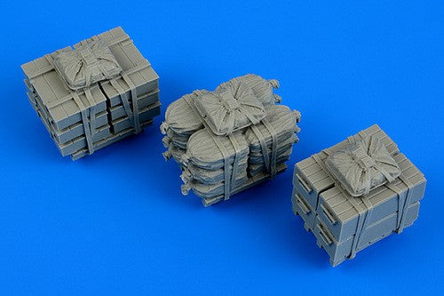 AEROBONUS 480119 1:48 US Army Load; Crates, Ammo Boxes & Sacks on Skids