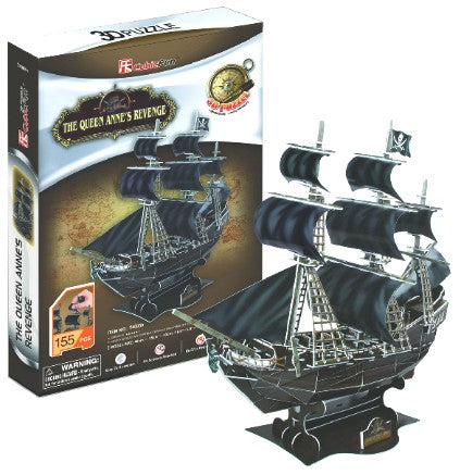 CUBIC FUN 4005 Queen Anne's Revenge Pirate Ship 155 Piece 3D Foam Puzzle