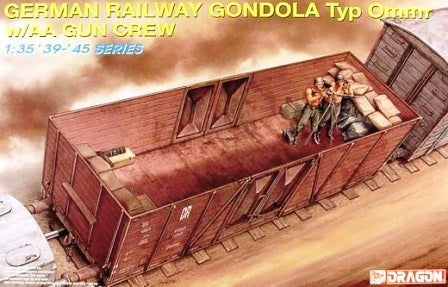 Dragon 6086 1:35 German Railway Gondola Type Ommr with AA Crew Figure Kit