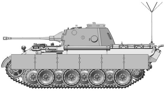 Dragon 6821 1:35 Pz.Beob.Wg. V Pantherw/5cm Kw.K. 39/1 Gun Military Tank Kit