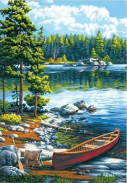 DIMENSIONS 91446 Canoe By The Lake Paint By Number Kit (14"x20")