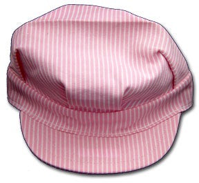 Stevens Hats 8 Pink&White Striped Adult Size Engineer Cap with Adjustable Strap