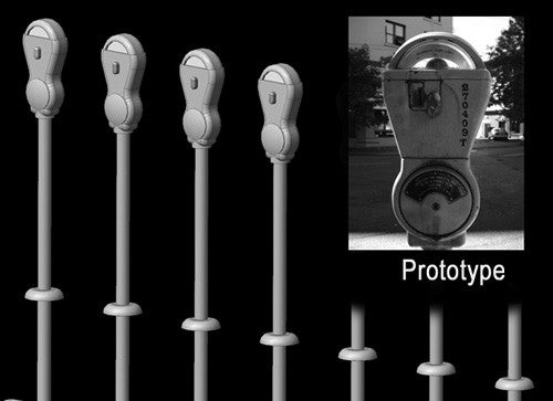 Hi-Tech Details 8004 HO Silver Parking Meter (Pack of 14)