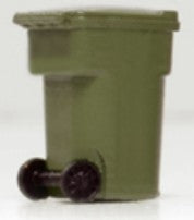 Hi-Tech Details 8006 HO 96-Gallon Olive Green Wheeled Trash & Recycling Bin