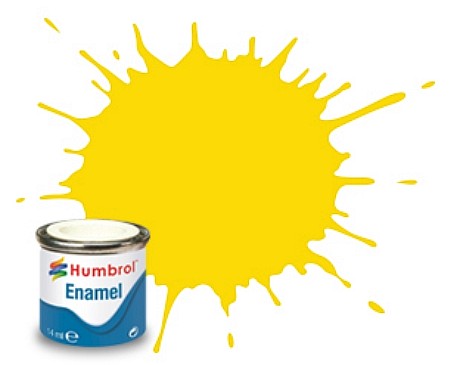 Humbrol Heller AA0761 No. 69 Yellow Gloss Enamel Paint 14 ml. Tinlet