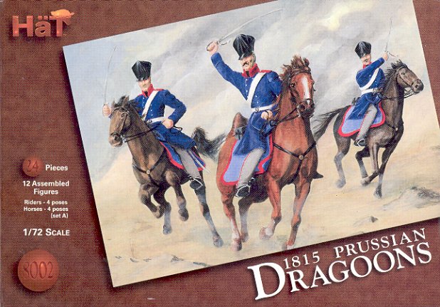 Hat Industries 8002 1:72 1815 Napoleonic Prussian Dragoons & Horses (24) Kit