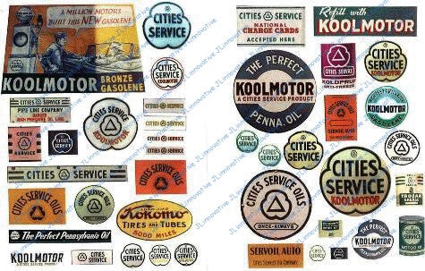 JL Innovative Design 234 HO Gas Station Signs Cities Service 1930-50's (42)