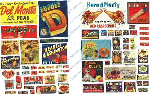 JL Innovative Design 246 HO 1930-50's Fruit Crate & Fruit Stand Sign (Set of 70)