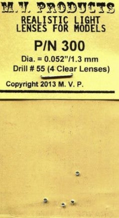 MV Products 300 .052” Clear for HO Engines, Caboose Markers & N Headlights
