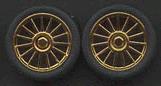 Pegasus Hobby 1208 1:24 Spider Gold Rims w/Tires (4)