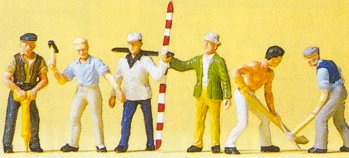 Preiser 10030 HO Road Construction Workers Figures (Set of 6)