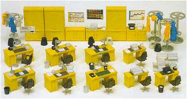 Preiser 17184 HO Office Equipment - Desks, Chairs,Coat Racks Plastic Model Kit