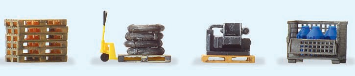 Preiser 17704 HO Box Pallets and Pallets with Loads