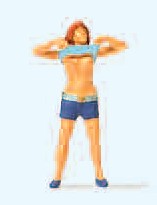 Preiser 28124 HO Scale Lady Undressing Figure (Beim Ausziehen)