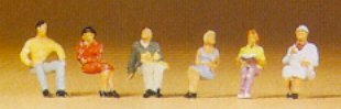 Preiser 79013 N Seated People #1 Figures (Set of 6)