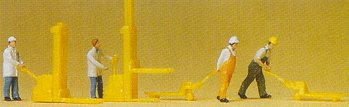 Preiser 79082 N Stock Workers with Pallet Lifts Figures (Set of 4)