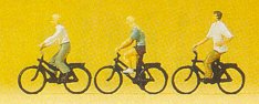 Preiser 79089 N Cyclists On Bicycle Figures (Set of 3)