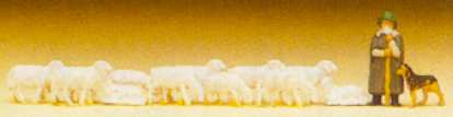Preiser 79160 N Shepherds & Flock With Dog Figures (Set of 12)
