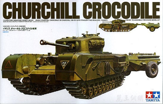 Tamiya 35100 1:35 Churchill/Crocodilew/Trailer & Crew Military Tank Model Kit
