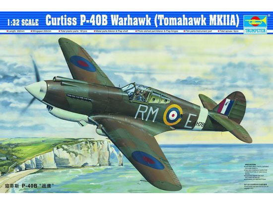 Trumpeter 02228 1:32 P40B Warhawk (Tomahawk MKIIA) Military Aircraft Plane Kit