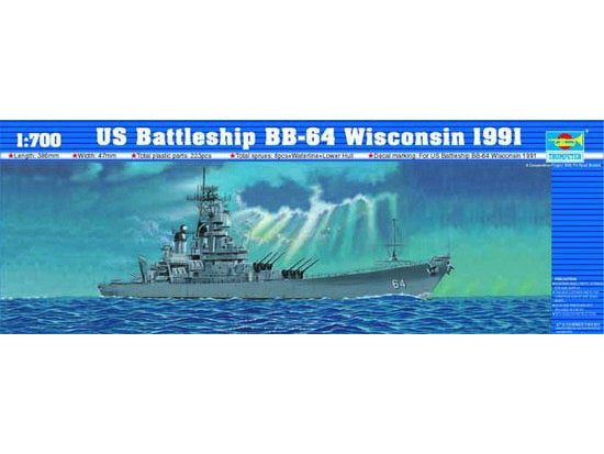 Trumpeter 05706 1:700 1991 USS Wisconsin BB64 Battleship Ship Plastic Kit