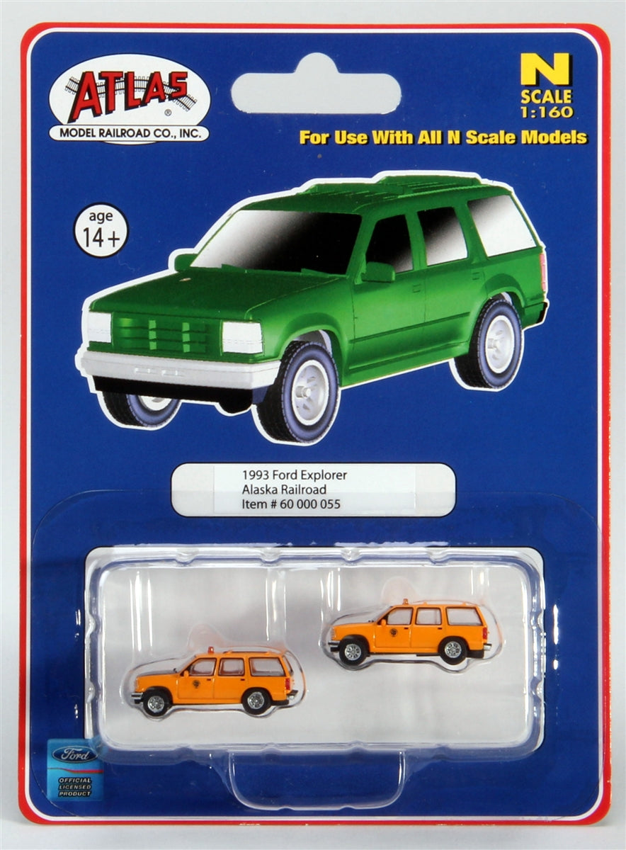 Atlas 60000055 1:160 Scale Yellow 1993 Ford Explorer Alaska Railroad (Set of 2)