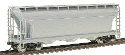 Atlas 20002925 HO Undecorated ACF 3560 Center-Flow Covered Hopper