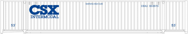 Atlas 20002995 HO CSX Jindo 53' Cargo Container Set #1 (Pack of 3)