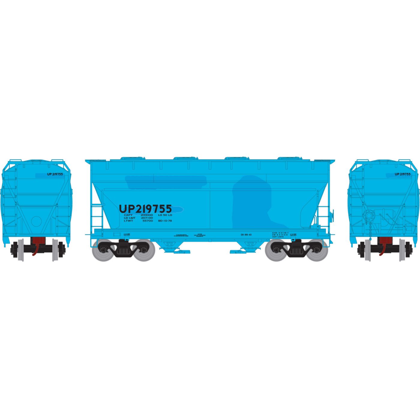 Athearn 98184 HO Union Pacific RTR ACF 2970 Covered Hopper #219755
