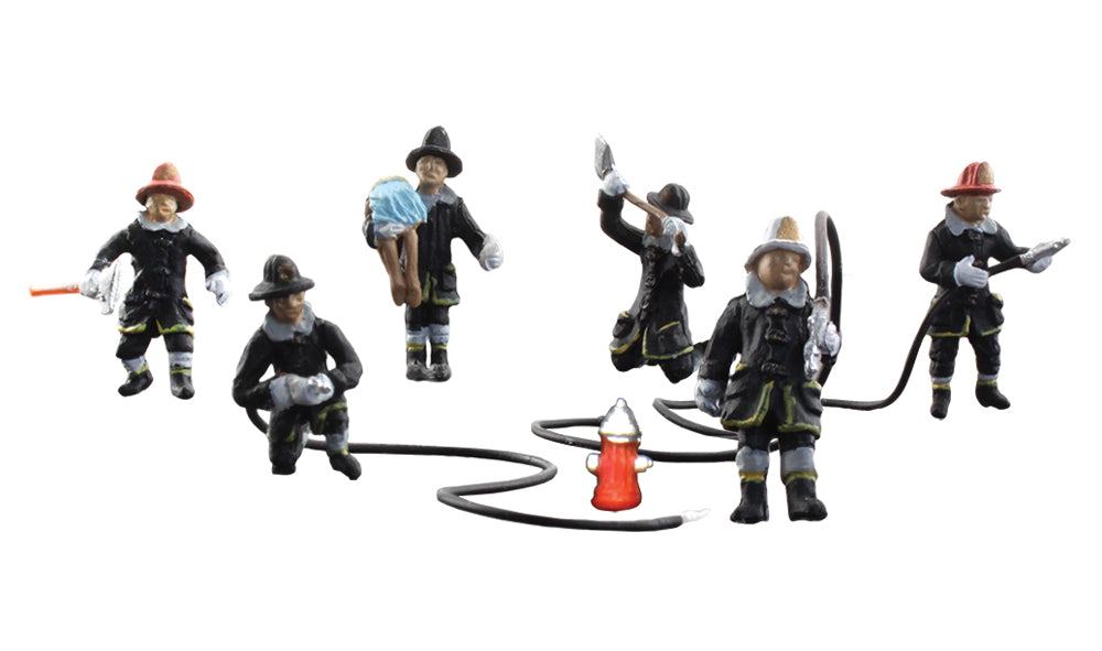 Woodland Scenics A1961 HO Scenic Accents Rescue Firefighter Figures (Set of 7)