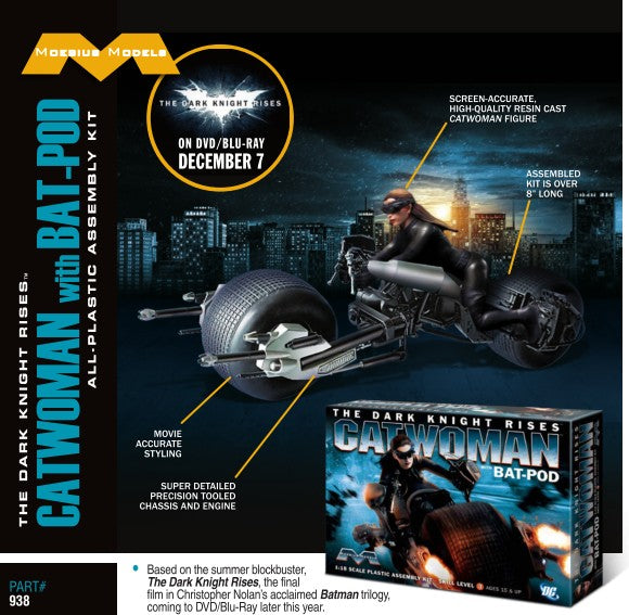 Moebius Models 938 1:18 Catwoman with Batpod