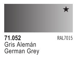 Vallejo Paint 71052 German Grey Model Air Matte Acrylic Paint - 17 ml. Bottle