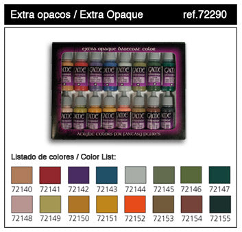 Vallejo Paint 72290 Extra Opaque Game Color Acrylic Paints (Set of 16)