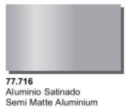 Vallejo Paint 77716 Semi Matte Aluminum Metal Color Acrylic Paint - 32 ml.