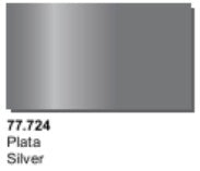Vallejo Paint 77724 Silver Metal Color Acrylic Paint - 32 ml. Bottle