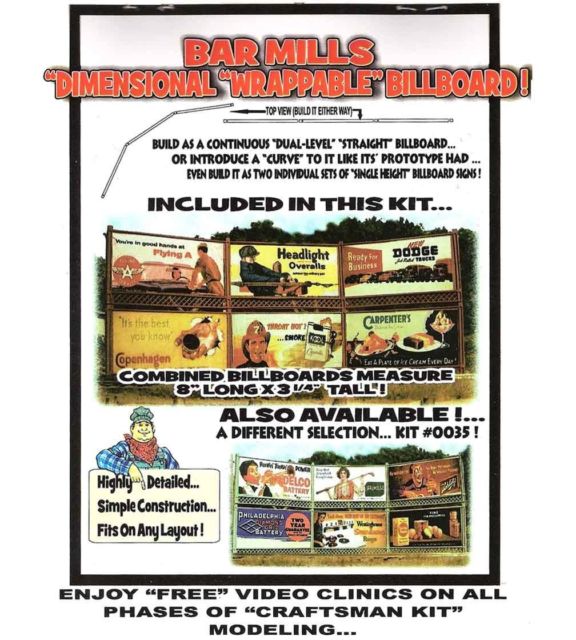 Bar Mills 36 HO 1920s-40s Double-Stacked Wrappable Billboards Kit Set #2