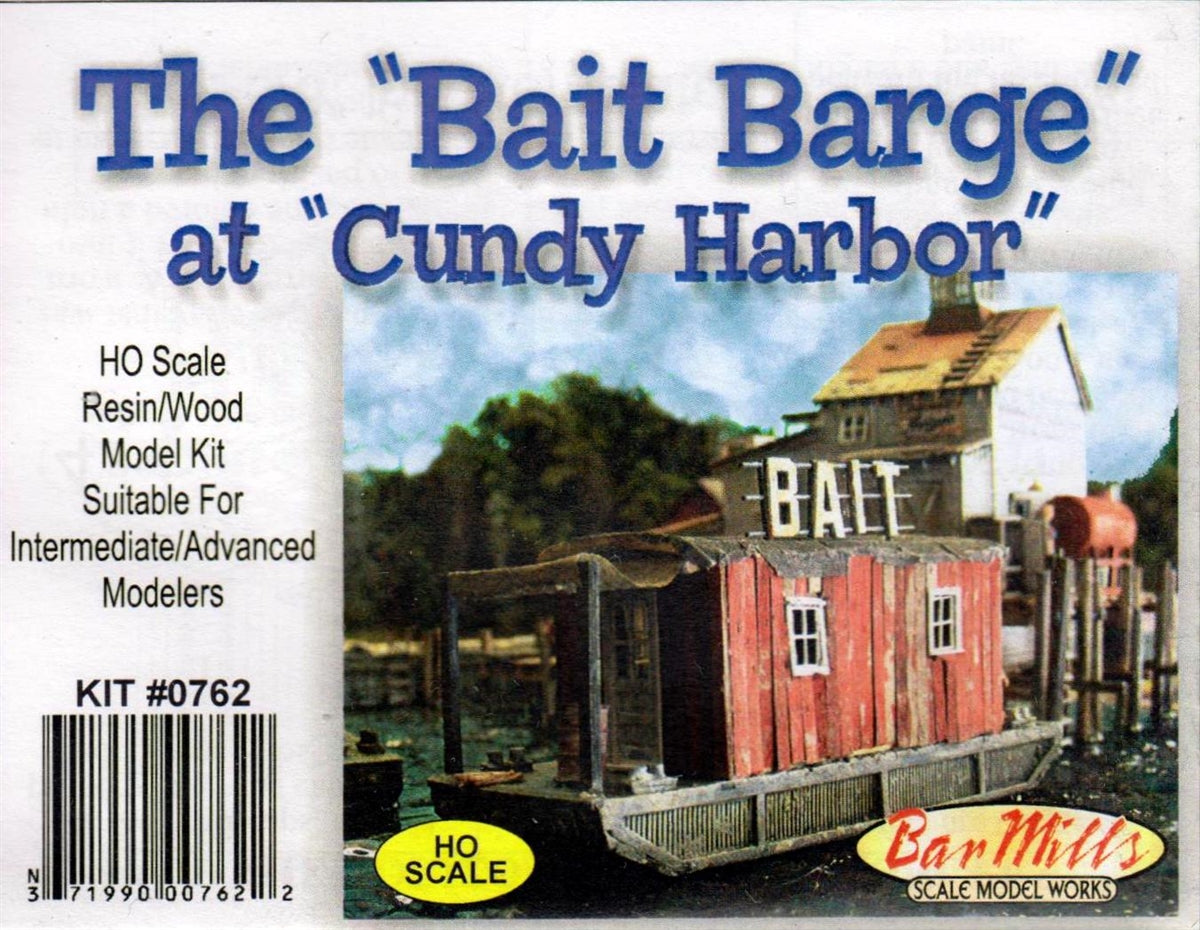 Bar Mills 0762 HO Laser-Cut Wood Structure Kits Bait Barge at Cundy Harbor
