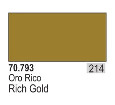 Vallejo Paint 70793 Liquid Rich Gold Model Color Metallic Paint - 35 ml. Bottle
