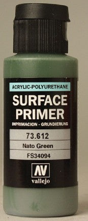Vallejo Paint 73612 NATO Green Acrylic Surface Primer - 60 ml. Bottle