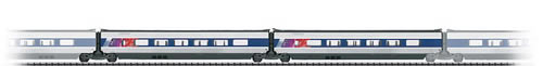 Trix 23439 HO TGV Intermediate Car Add-On Set #2 pkg(2) (Limited Edition)