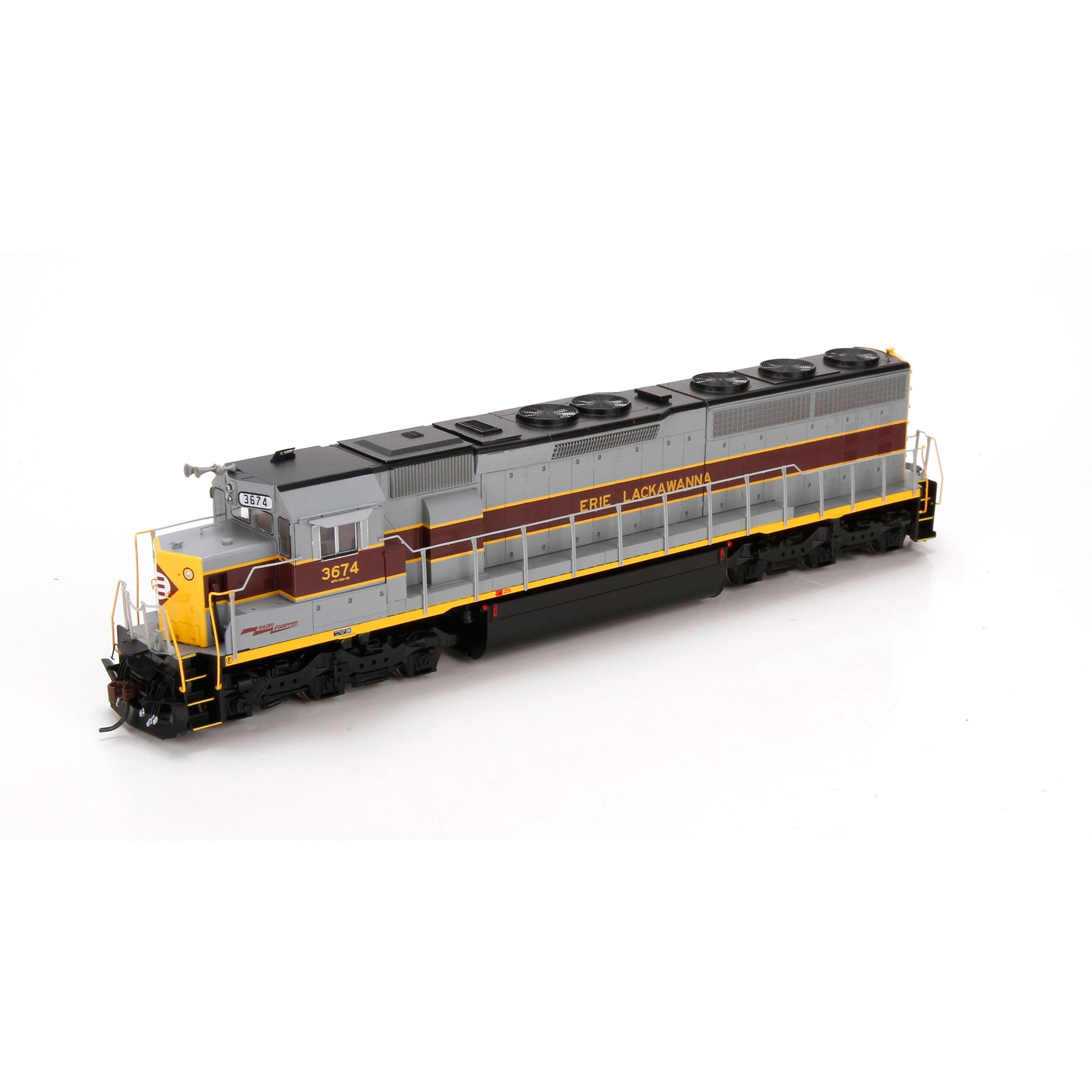 Athearn G67235 HO Erie Lackawanna SD45-2 Diesel Locomotive w/DCC & Sound # 3674