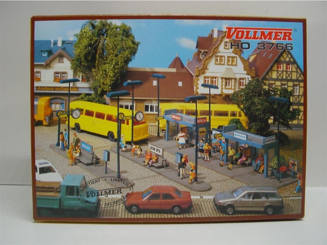 Vollmer 3766 HO Bus Station with Bus Building Kit